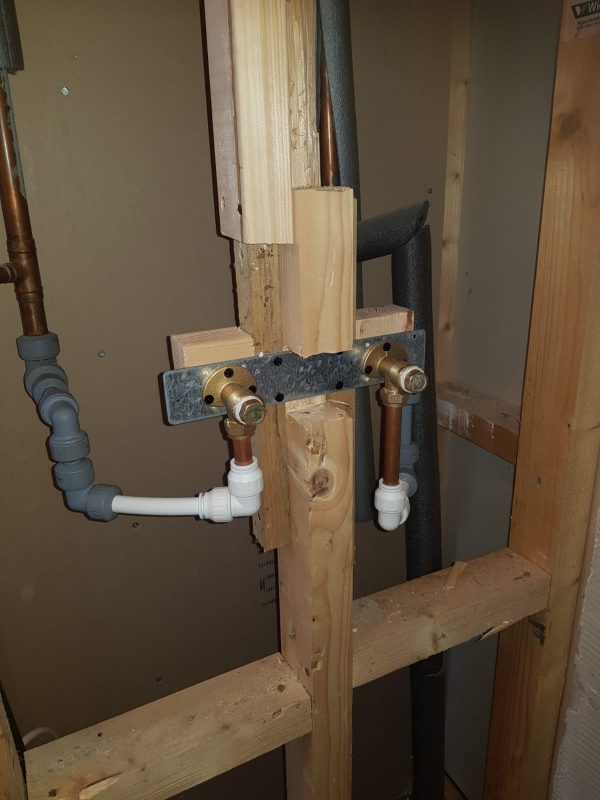 shower installation (the back of the wall)